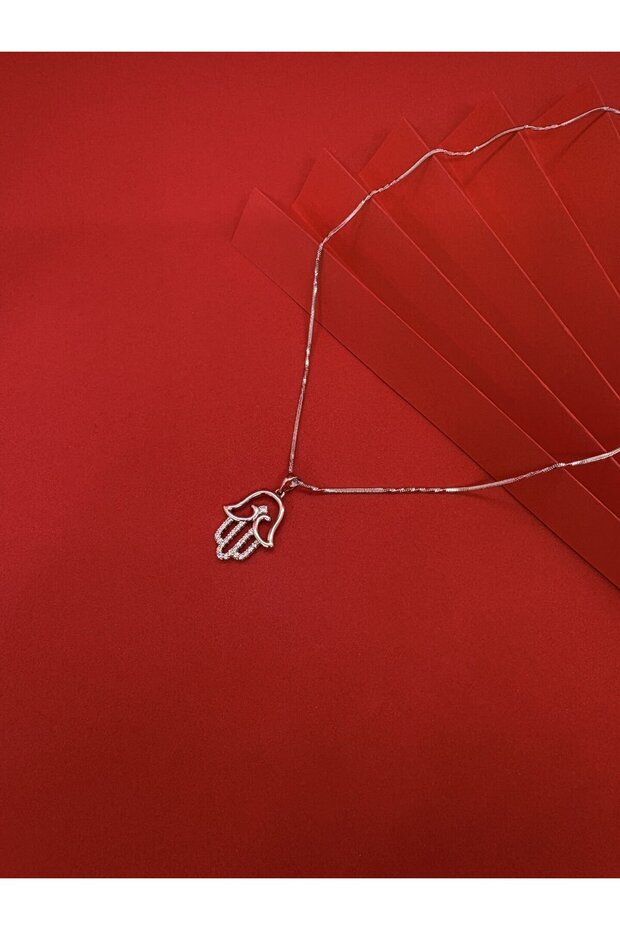 Fatma Mother Hand Necklace Silver