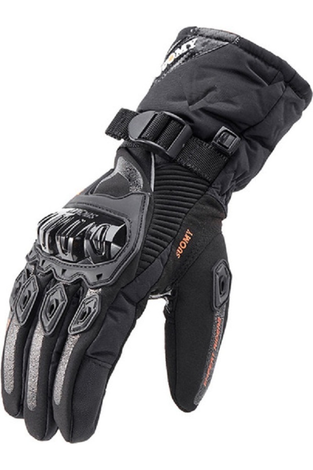 Motorcycle Gloves Waterproof Windproof Winter Warm Touch Screen-Black 2XL