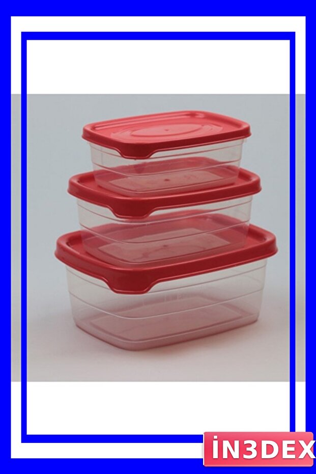 مجموعة حاويات تخزين بلاستيكية ثلاثية بسعات مختلفة - 1
