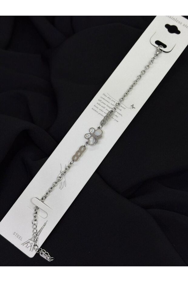 316L Steel Silver Color Butterfly Bracelet