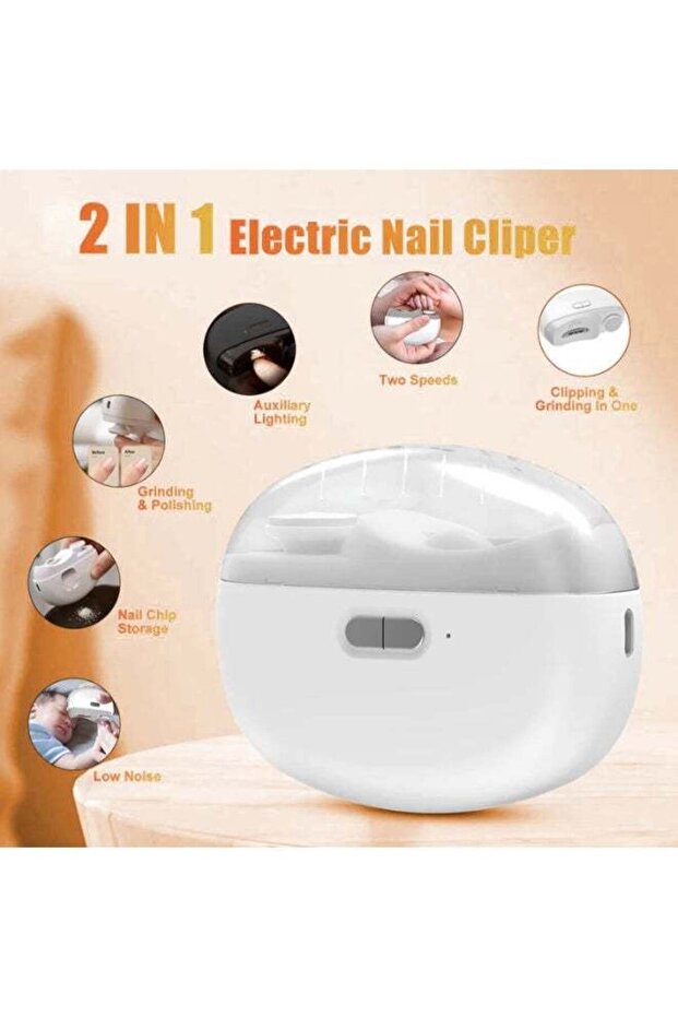 2-in-1 USB Rechargeable Electric Nail Trimmer & Polisher