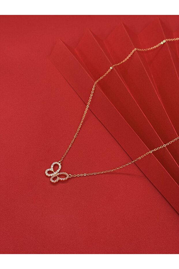 Zircon Stone Butterfly Necklace