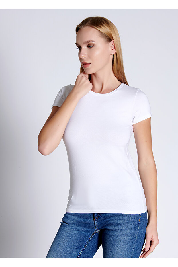 0884 Modal-Cotton Short Sleeve Crew Neck T-Shirt