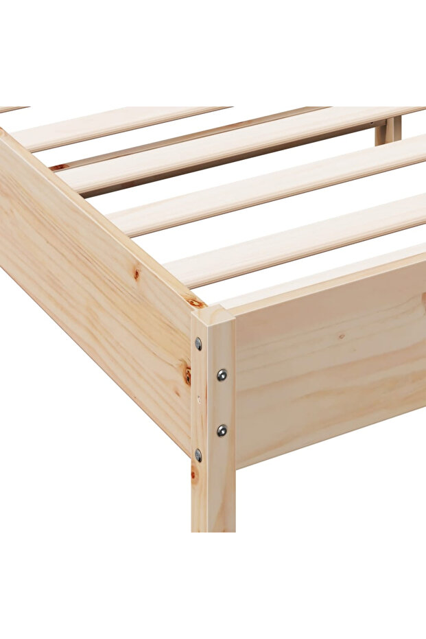 Bed frame with headboard, 160x200 cm, solid pine wood - 7