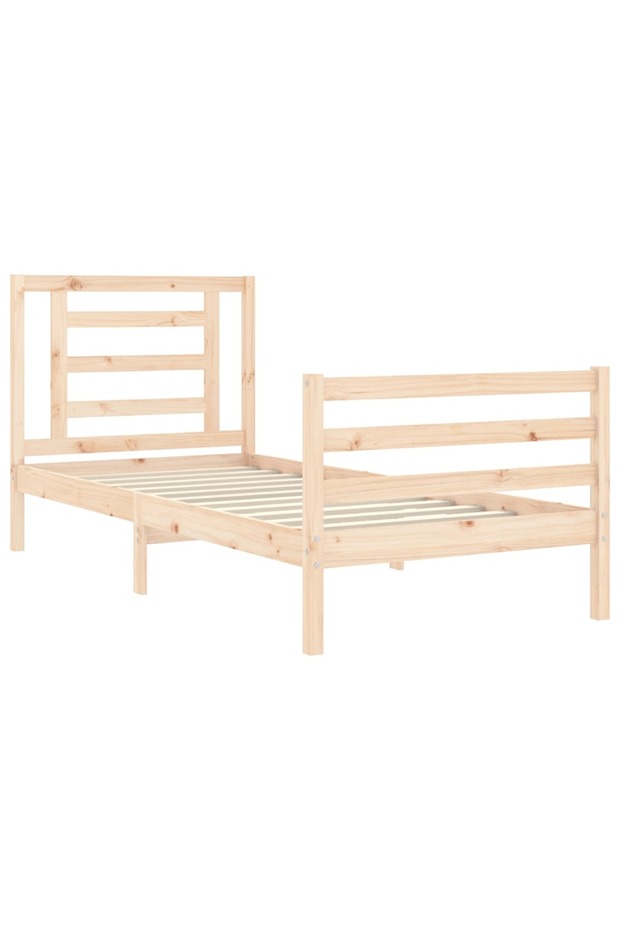 Bed frame with headboard 3FT, single, solid wood - 5