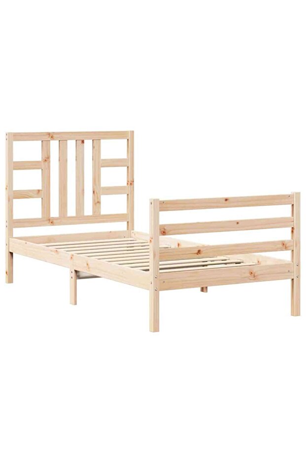 Bed frame with headboard 3FT, single, solid wood - 2