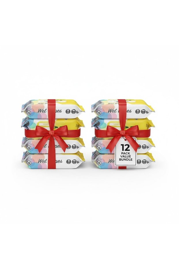 Lemon Wet Wipes – 120pcs x 12, Alcohol-Free Moist Towelettes for Gentle Skin Care