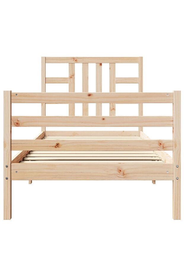 Bed frame with headboard 3FT, single, solid wood - 5
