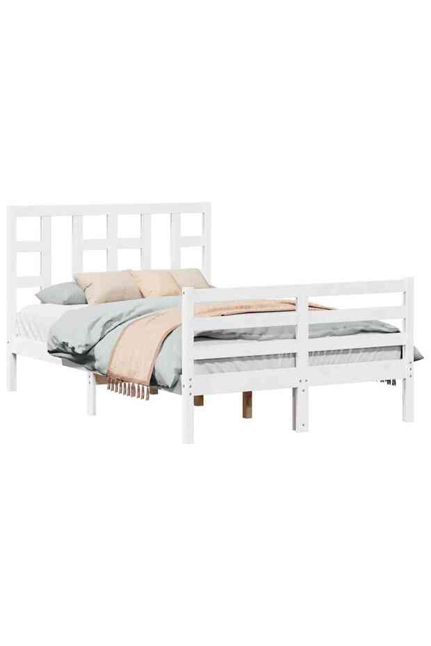 4FT Bed Frame with Headboard, Small Double, Solid Wood - 3