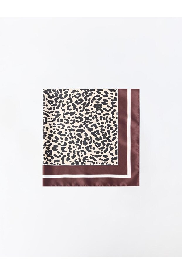 وشاح منسوج بنقشة الفهد البني - 1