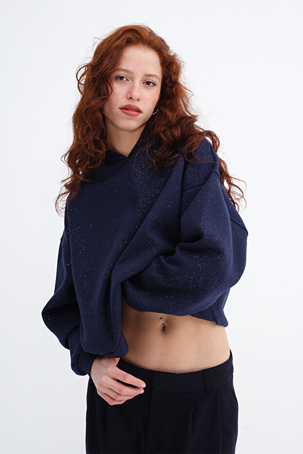 Simli Kapüşonlu Sweatshirt S12916 - 5