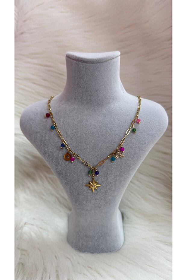Steel Necklace Colorful