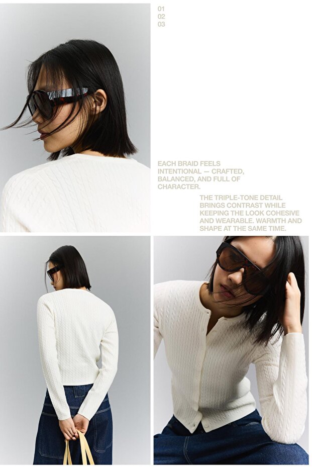 Örgü düğmeli hırka - 6