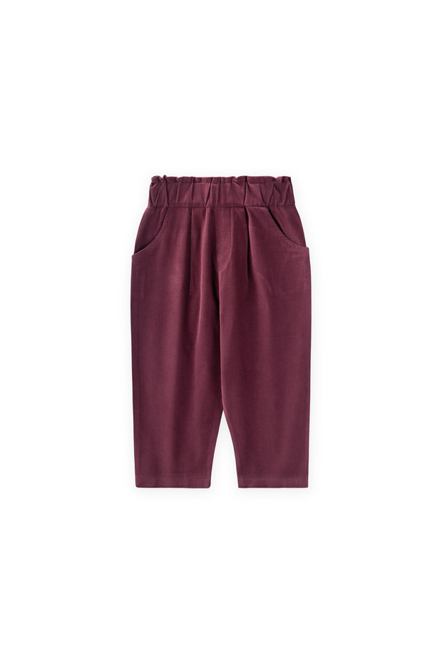 Velvet Boyfriend Pants 1-8 Years Old Plum