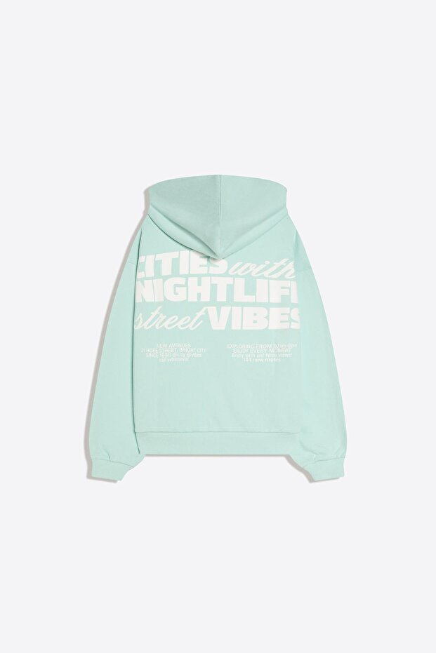 Baskılı kapüşonlu sweatshirt - 6