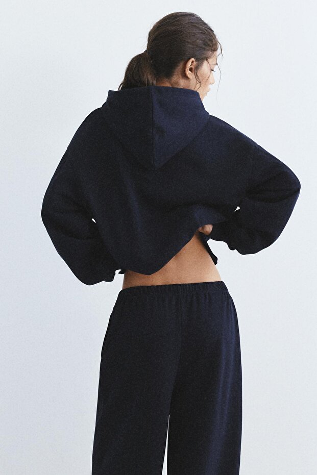 Fermuarlı kapüşonlu sweatshirt - 5