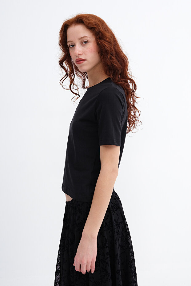 Bisiklet Yaka Basic T-shirt P1903 - 4