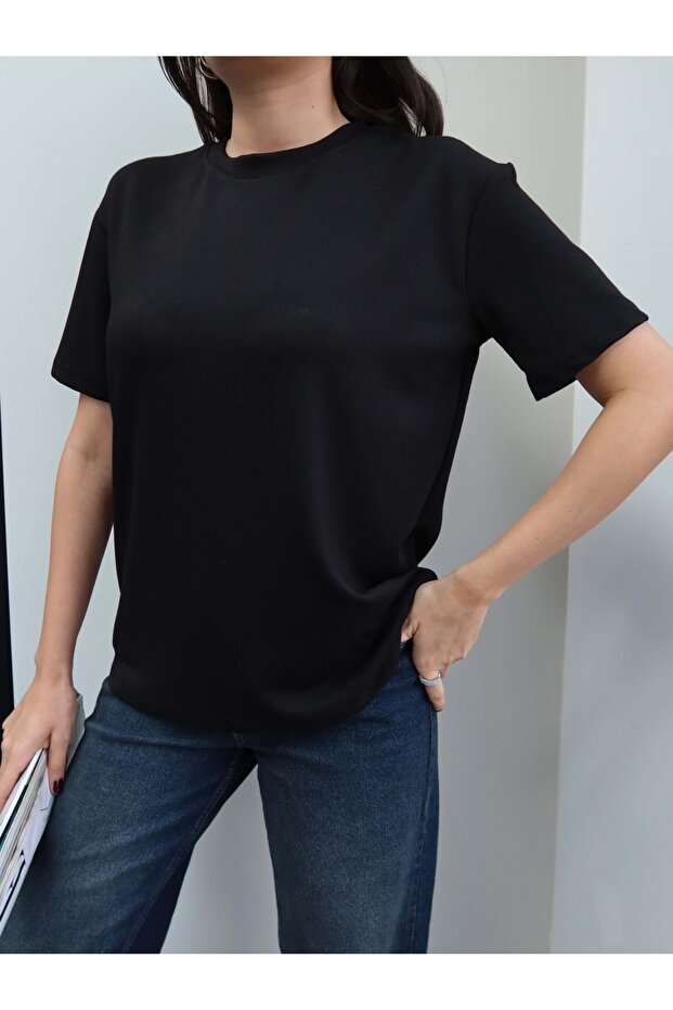 Bisiklet Yaka Modal Tshirt - 3