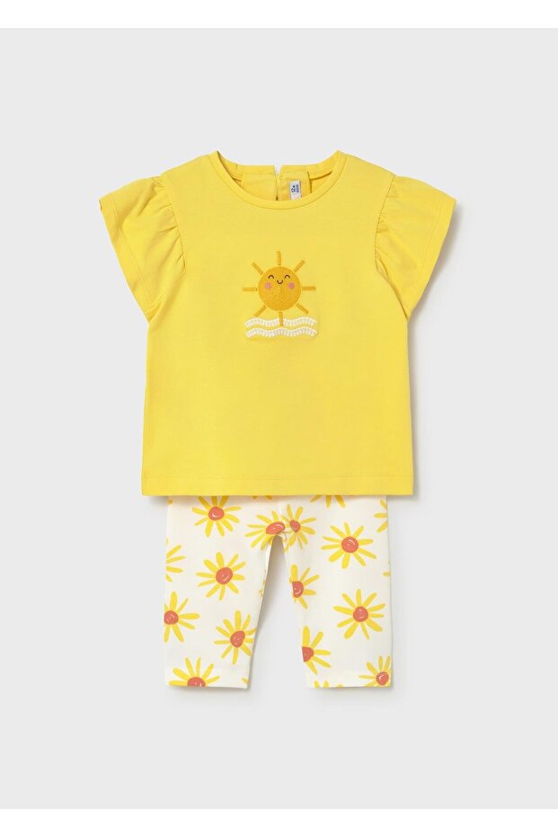 Baby Girl Printed Leggings Set Yellow