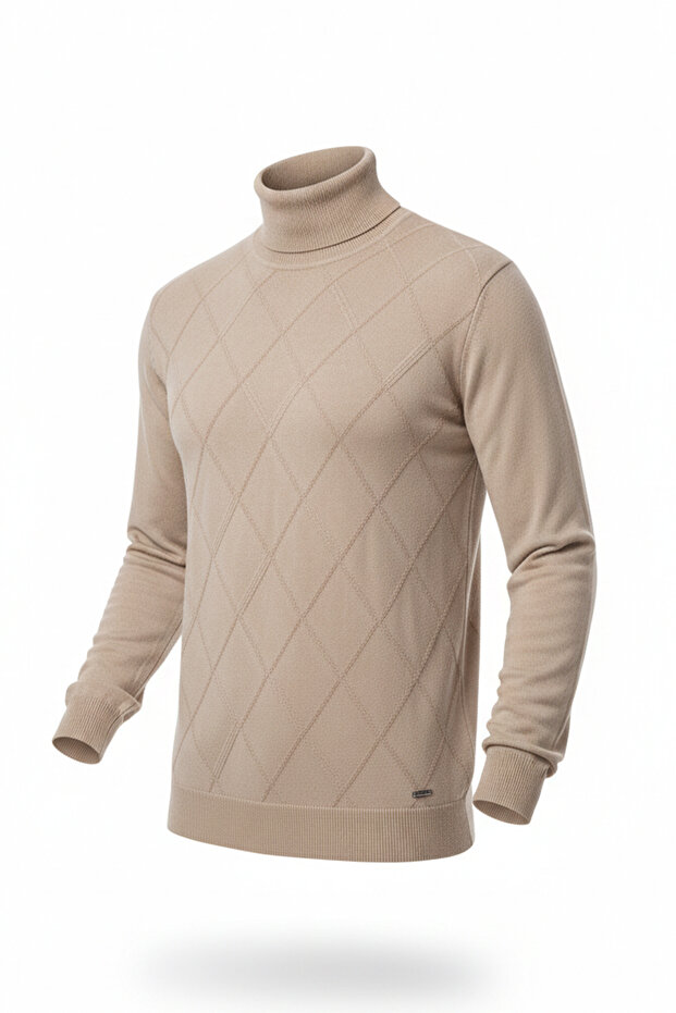 سترة رجالية بياقة دائرية ونقشة البقلاوة - 4