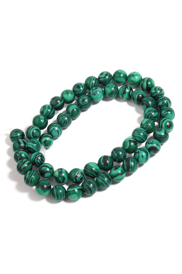 8mm(approx 40pcs) 1 Strand Natural Green Malachite Stone Beads 4/6/8/10/12mm Loose Spacer Bead for J