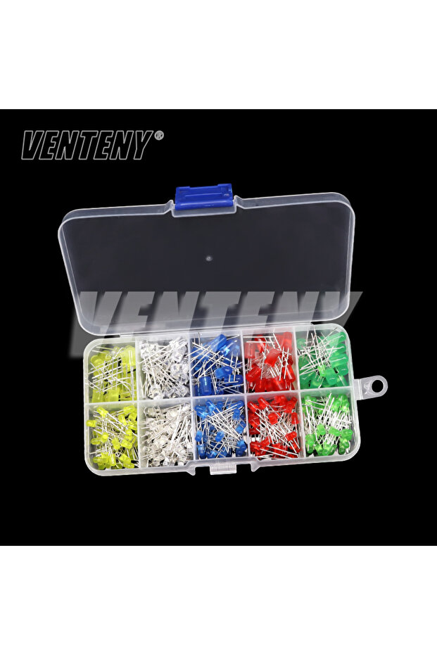 3MM5MM-Box-300pcs 3mm 5mm LED Diode Assorted Kit White Green Red Blue Yellow Orange F3 F5 Leds Light