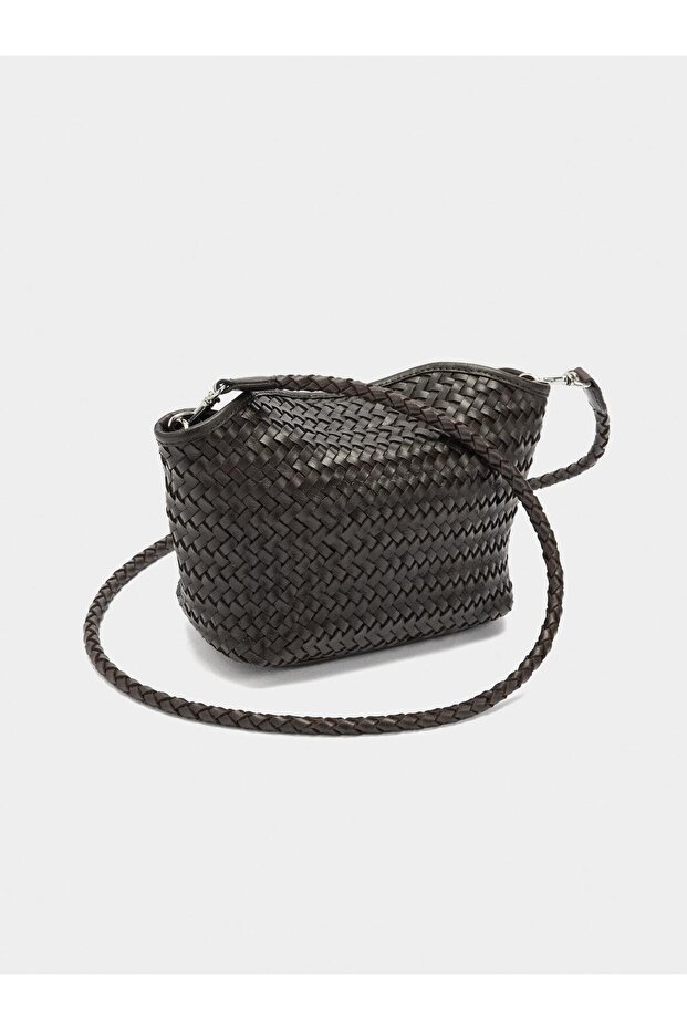 Kadın Örme Deri Çapraz Çanta - 5