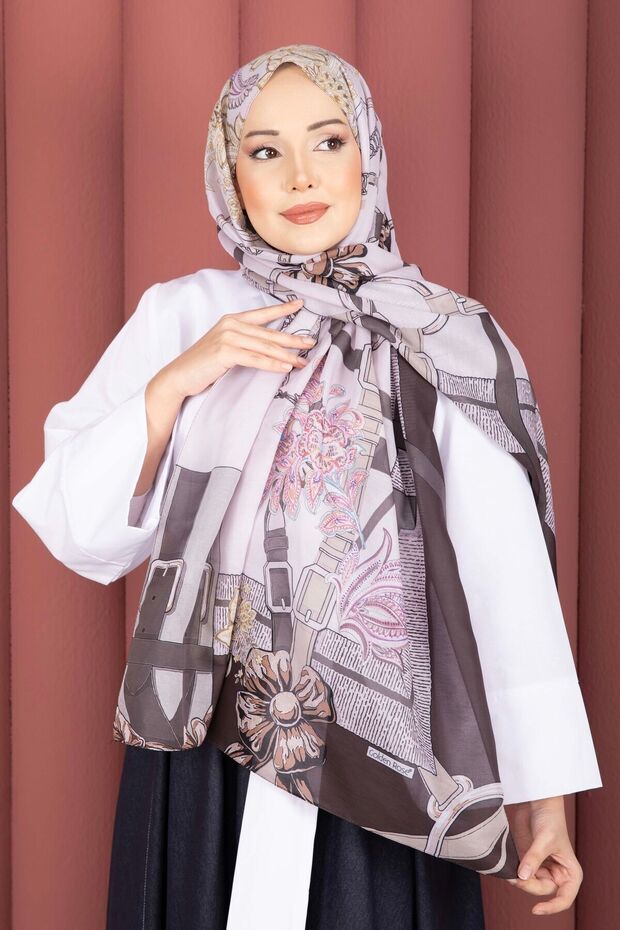 سلسلة شالات كيمير ديزين بريميوم باللون البني