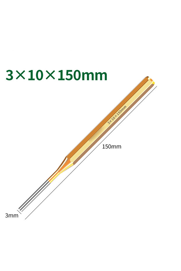 Dimensions4 3mm 1pcs 2/3/4/5/6/8/10mm Brass Punch 150mm Roll Pin Punch Tools Remover Heavy Duty Chis