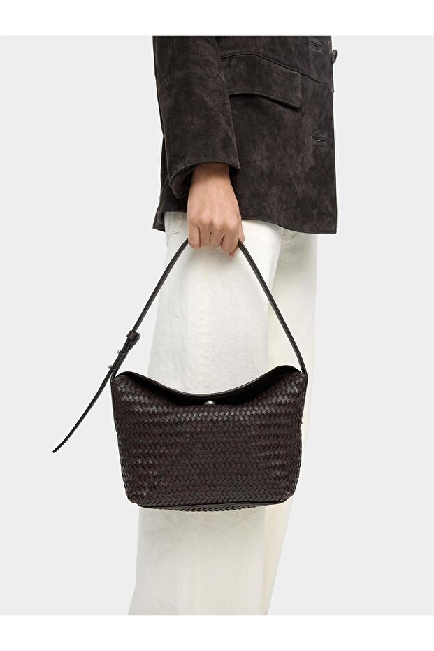 Kadın Örme Deri Omuz Çantası - 7