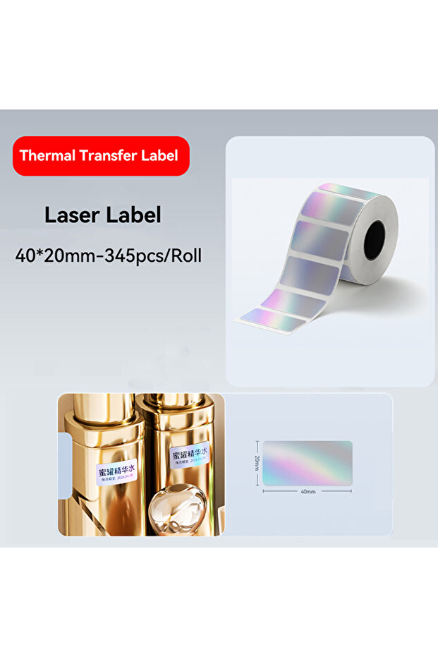 Laser silver40x20mm Niimbot M2/M3 Laser Silver Label Thermal Transfer Printing Paper Round Square La