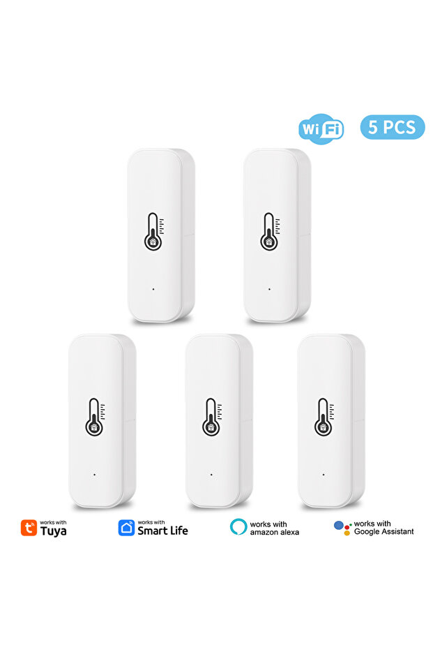 5pcs Tuya WiFi Temperature Humidity Sensor Smart Life Remote Monitor For Smart Home Work with Alexa
