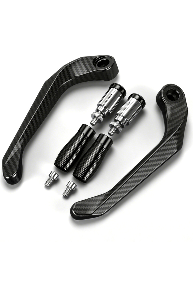 black Upgraded Aluminum Handguards for Motorcycle - Universal Fit CNC Lever Guard Easy Install Hand