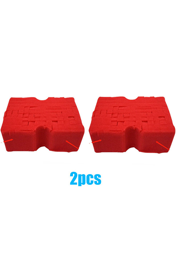 2pcs red Large Size Car Washing Sponge Block Cross Cut Soft Grid Foam Sponges Strong Water Absorptio