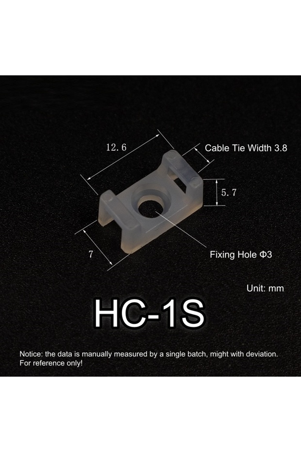 حامل ربطات كابلات بلاستيكي أبيض HC-1S، 100 قطعة، مثبت ببراغي، للوحة الدوائر المطبوعة، مقعد تثبيت ببراغي