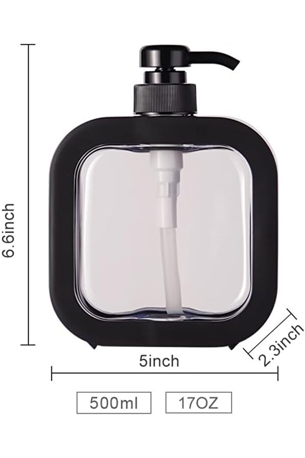 Plastic 1 piece black 500ml 1 PC 300ml/500ml Bathroom Soap Dispenser Refillable Lotion Shampoo Showe