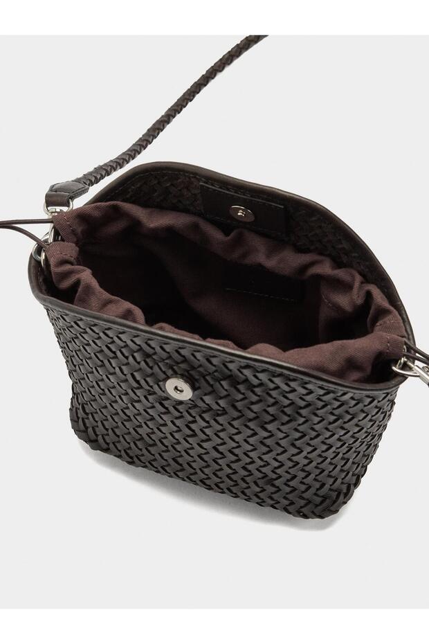 Kadın Örme Deri Çapraz Çanta - 6