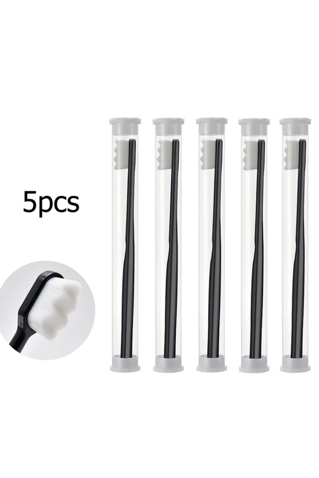 5PCS- Black Wave 5/10Pcs Ultra-fine Soft Toothbrush Million Nano Bristle Adult Tooth Brush Deep Clea