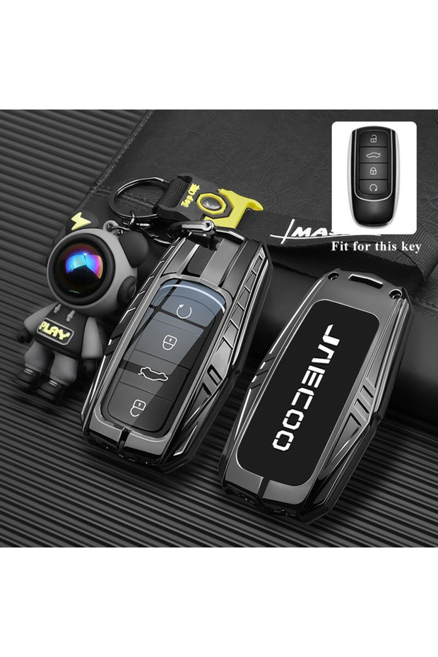 key case for JAECOO Style 5-Black Zinc Alloy Car Key Case for Chery Jaecoo J7 7 PHEV 2025 J8 8 2026