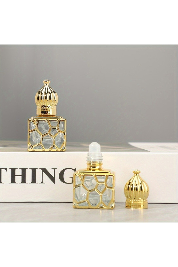 Roller Bottle-2pcs 2PCS 10ml Refillable bottles Roller Bottle Spray Bottle Golden Essential Perfume