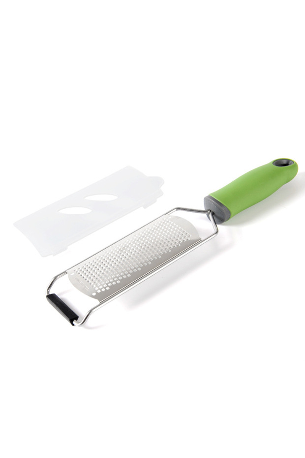 Green Mill Cheese Grater Stainless Steel Lemon Zester Citrus Ginger Garlic Grater Long Handle Vegeta