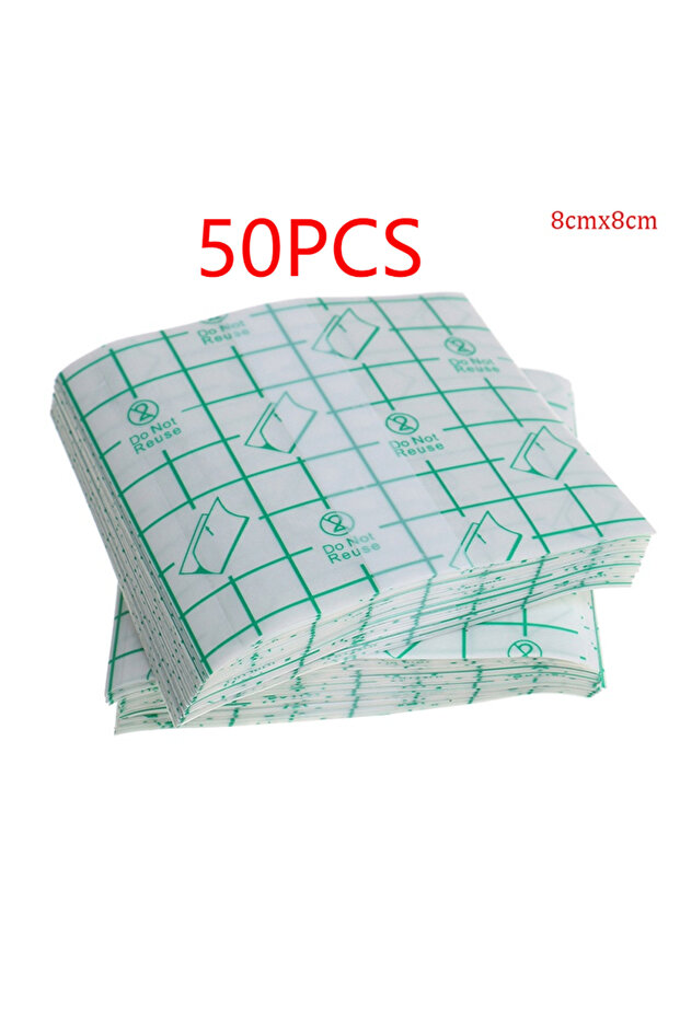 8x8cm 50Pcs Waterproof Transparent Adhesive Wound Dressing Fixer Plaster Stretch Fixation Tape