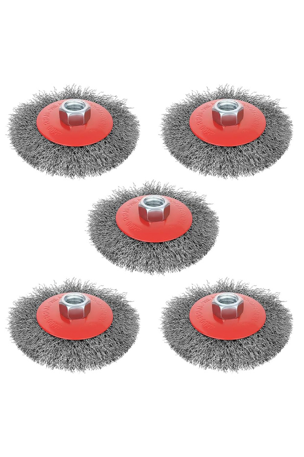 5pcs 100mm SI FANG M14 Twisted Steel Wire Wheel Brush for Angle Grinder Paint Removal Deburring Stro