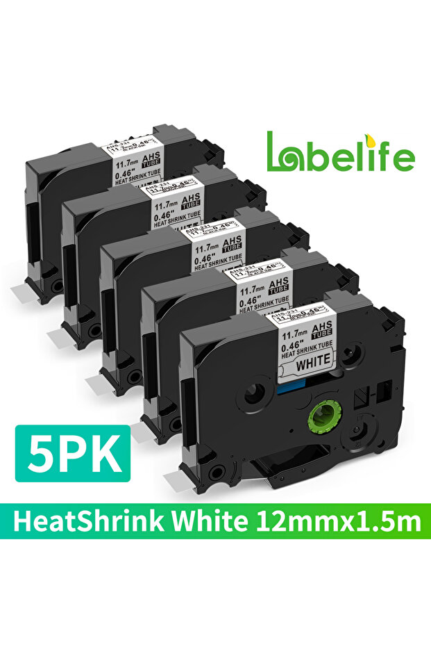 5PK Label Tape E1000PRO Tube Label Printer Sticker Label Printer & Label Tape Tape Tape 12mm Compatible for B