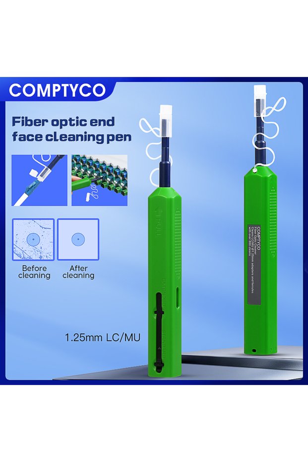 1pc Green (LC) COMPTYCO SC/FC/ST/E2000 2.5mm Fiber Optic Cleaning Pen LC/MU 1.25mm Fiber Cleaner Too
