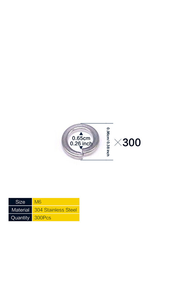 مجموعة من 300 قطعة (100-300 قطعة)، حلقات تثبيت زنبركية من الفولاذ المقاوم للصدأ (304)، مقاسات M2/ M2.5/ M3/ M4