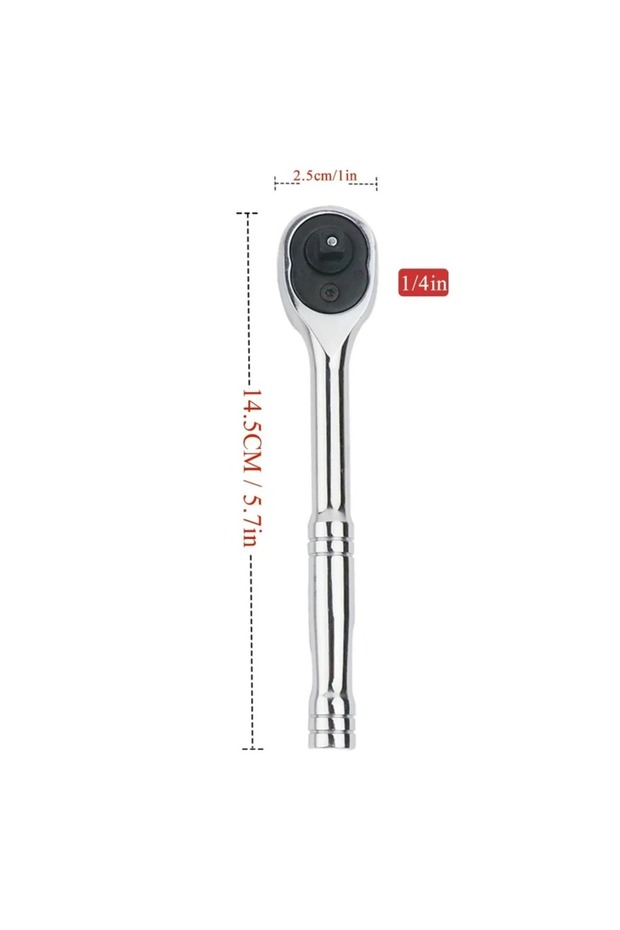 1-4 in. Drive Ratchet Wrench 24Tooth Quick Release 1/4'' 3/8'' 1/2'' Socket Automotive Nut Reversibl