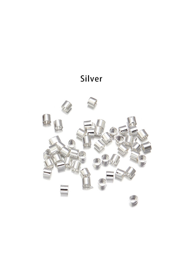 diameter1.5mm Silver 500pcs/Lots 1.5/2/2.5mm Copper Tube Crimp End Beads Stopper Spacer Beads For Je