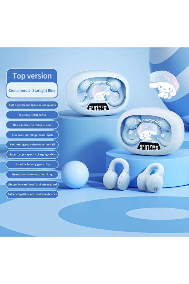 سماعات رأس لاسلكية X53-blue umbrella X53 بتقنية بلوتوث، شاشة رقمية ذكية، إمكانية ضبط مستوى الصوت