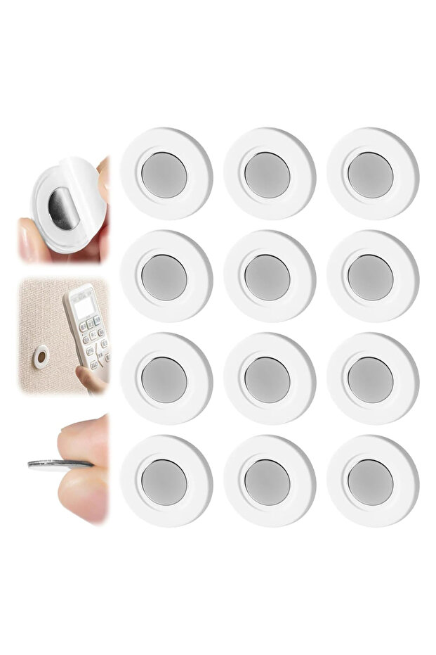 12pcs Magnetic Remote Control Holder Strong Magnet Self Adhesive Hook Space Saving Hanger for Home O
